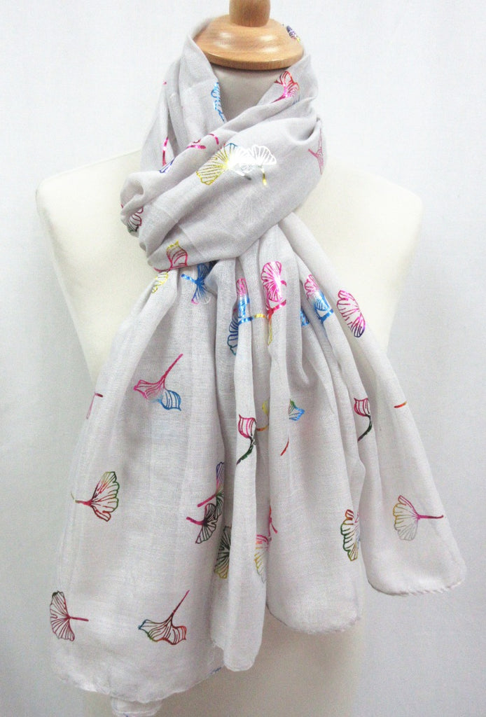 Ladies Womens Multicolor Flower Pattern Scarf Wrap Wide Shawl Neck Scarves image 1