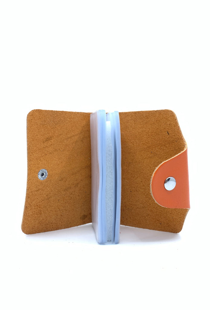 Leather Card Holder Credit Card Photo I.D Holder Wallet Purse Pouch Multi Insert image 1