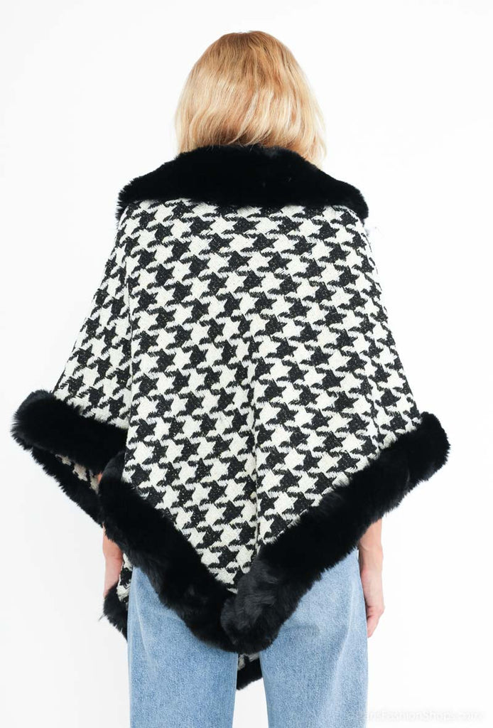 Women's Poncho Winter Jacket Oversized Cape Poncho Wrap Fur Poncho Plus Size image 8