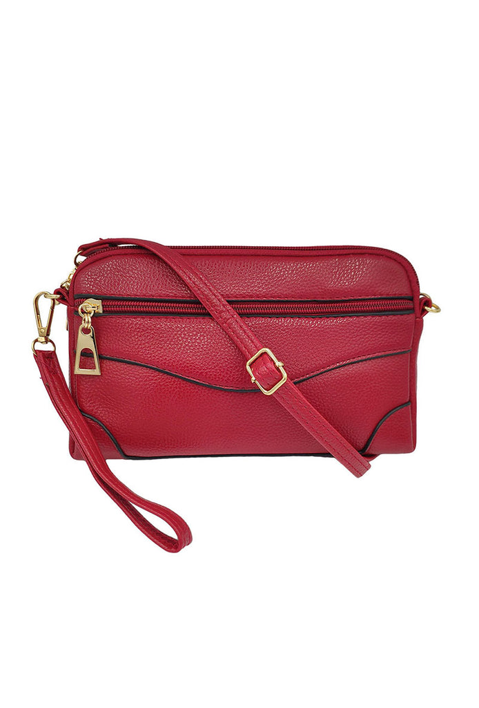 Women's Flat Handbag Pouch Lightweight Bag Office Work Travel Shoulder Bag Red image 0