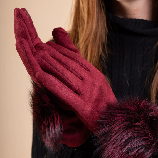 Ladies Fur Lining Touch Gloves