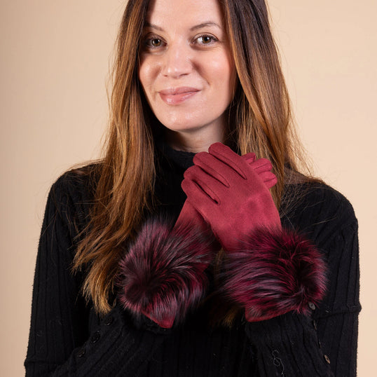 Ladies Fur Lining Touch Gloves