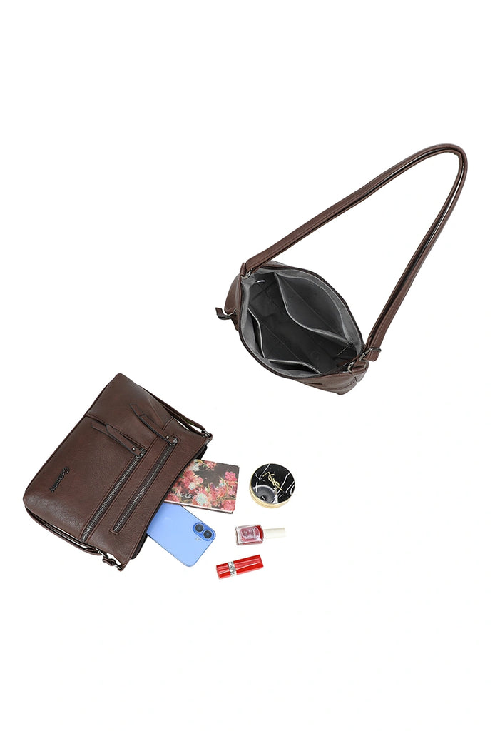 Womens Crossbody Shoulder Bag Brown