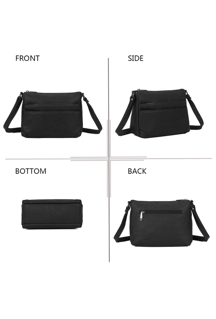 Womens Leather Shoulder Bag Black